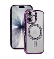 Apple İphone 17 Joke Simli Magneticsafe Kılıf - Derin Mor