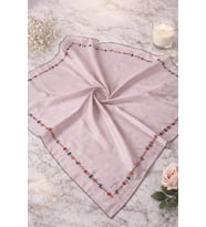 Bonjela Soft Eşarp Minimal Çiçek Desen Pudra