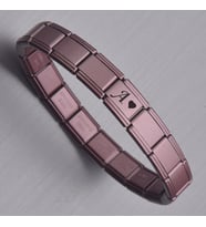 Purble Harfli Kalpli Kadın İtalyan Charm Bileklik Takı Hediyelik
