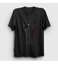 Presmono Unisex Siyah Rainbow Pilot Airplane Uçak T-Shirt 410770tt