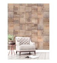 Dreamwall Kare Ahşap Desenli Isı Ve Ses Yalıtımlı Sağlıklı Tekstil Duvar Kağıdı (Kahverengi)