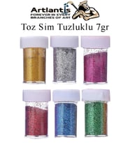 6 Renk Toz Sim Tuzluklu 7 gr 6 Adet Renkli Toz Sim Epoksi Reçine Okul Etkinlik Dekarasyon Slime (Çok Renkli)