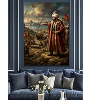 Fatih Sultan Mehmet Tablosu Dekoratif Kanvas - Mdf Ahşap Tablo