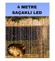 Mey İthalat® 4 Metre Icicle Şelale Led Perde Işık Sarı Aydınlatma