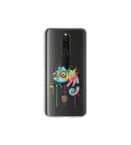 Redmi 8 ile Uyumlu Splash Bukalemun Tasarımlı Şeffaf Silikon Kılıf