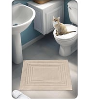 Pamuk Dokuma Su Emici Banyo Paspası Vera 60x50 Cm (BEJ)