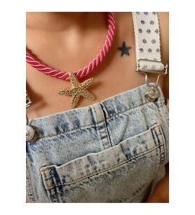 PEMBE RENK MARKA MODEL DENİZYILDIZI KOLYE 49 CM ACR8599
