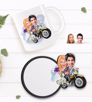 BK Gift Kişiye Özel Evleniyoruz Karikatürlü Beyaz Kupa ve Ahşap Bardak Altlığı Hediye Seti-8