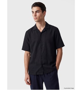 LCW Vision Siyah Regular Fit Dokulu Erkek Gömlek