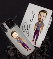 Kişiye Özel Karikatür Tasarım Defter Kalem Matara Hediye Seti 96381