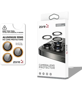 Apple iPhone 17 Pro Max İçin Zore CL-12 Premium Safir Parmak İzi Bırakmayan Anti-Reflective Kamera Lens Koruyucu (Turuncu)
