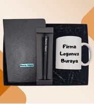 Kişiye Özel Defter & Kişiye Özel Kalem & Dilediğiniz (Logo, İsim, Mesaj) Baskılı Kupa
