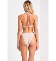 Kadın Bikini Takımı Bralette Halat Yaka Çıkarılabilir Kaplı Simli Normal Bel Regular Kesim Slip Alt