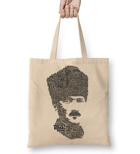 Atatürk 1 Bez Çanta Uzun Saplı