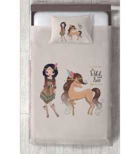 MEKTA HOME BEBEK VE ÇOCUK ODASI Kızılderili Desenli Yatak Örtüsü