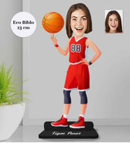 Kişiye Özel Basketbolcu Kadın Ahşap Eco Biblo -1