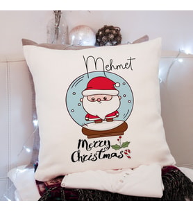 Mutlu Yıllar & Merry Christmas & Yılbaşı Tasarımlı Yastık Kişiye Özel