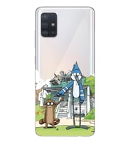 Samsung Galaxy A51 Uyumlu Mordecai ve Rigby Tasarımlı Şeffaf Telefon Kılıfı