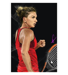 Simona Helap Tenis Tablo Ahşap Poster Dekoratif