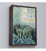 Çerçeveli Vincent van Gogh Tutuklular Çemberi Tablosu (Kahverengi)