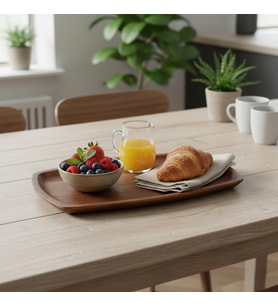 Akasya Ağacı Kayık Sunum Tepsisi (33x20 cm) Ahşap Servis ve Kahve Tepsisi Peynir, Şarküteri ve Dekoratif Banyo/Masaüstü Organizeri