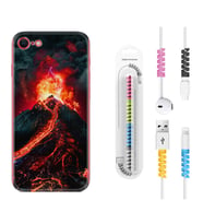 Apple iPhone 5 6 7 8 Plus Se XR Kılıf Kablo Koruma Spiral Silikon Yanardağ 1611