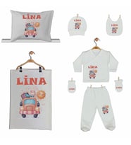 Pia Baby Gl 2206 İsme Özel Yastık Battaniye Zıbın Set