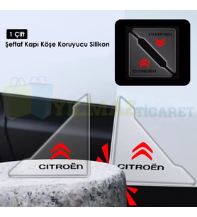 Citroen Logo Kapı Kenar Köşe Koruyucu Çarpma Çizilme Önleyici Silikon Şeffaf Damla 1 Çift