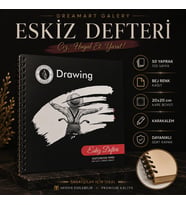 Dreamart Galery Eskiz Defteri 20X20 cm 50 Yaprak Bej Kağıt Spiralli Sert Kapak Karakalem Çizim Defteri