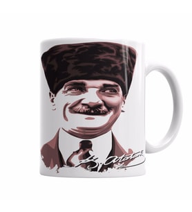 Mustafa Kemal Atatürk 07 Kupa Bardak Porselen