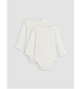 LCW baby Beyaz 2'li Kız Bebek Çıtçıtlı Body