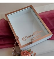 Beyaz 30x40 Cm Fotoğraf Bölümsüz Yarı Rose İsimli Ledsiz Gül Saklama Kutusu