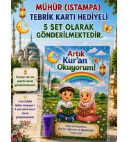 5 Set Kur'an Okuyorum Hediyesi Kur'an Kursu-Hatim Töreni Hatırası Mühür (Istampa) Tebrik Kartı Hediyeli