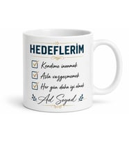 İsme Özel Hedeflerim Yazılı Motivasyon Kupa Bardak Hediye