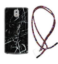 Samsung Note 3 4 5 8 9 20 Ultra 10 Lite Kılıf Boyun Asklı Rasta Silikon Black Marble 3 1382