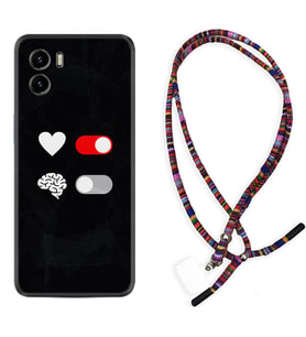 Vivo Y15S Y32 Y33S Y51 Y53S Kılıf Boyun Asklı Rasta Silikon Love Brain 1722