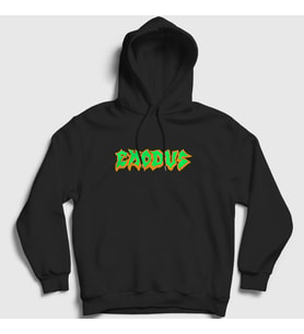 Presmono Unisex Siyah Logo Exodus Kapüşonlu Sweatshirt 146852tt
