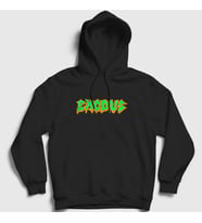 Presmono Unisex Siyah Logo Exodus Kapüşonlu Sweatshirt 146852tt