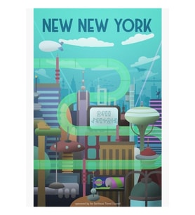 New New York Seyahat Poster Tablo Ahşap Poster Dekoratif