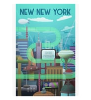 New New York Seyahat Poster Tablo Ahşap Poster Dekoratif