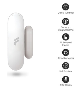 Fonri Akıllı Kablosuz Kapı Pencere Sensörü, Wifi, Uzaktan Takip,Google Asistan Ve Tuya Destekli