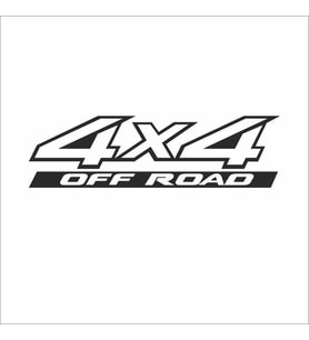 4x4 Ofroad Sticker  30x15 cm Siyah (Siyah-Siyah)