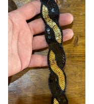 EN 3 CM ALTIN SARI PUL PAYETLİ SAÇ ÖRGÜ ŞERİT DİKİŞ GİYİM AKSESUARI 1 METRE