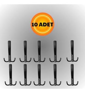 Uzun Noktalı Metal Askı Şık Portmanto Askılık Dolap Mobilya Askısı (vidalar Dahil)(10 ADET)