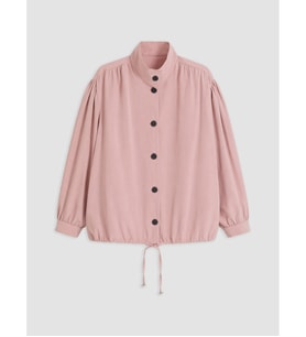 LCW Modest Pembe Dik Yaka Oversize Kadın Trençkot
