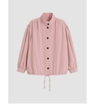 LCW Modest Pembe Dik Yaka Oversize Kadın Trençkot