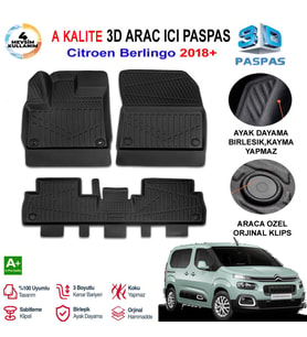 Citroen Berlingo 3D Paspas Havuzlu Pro 2018 Sonrası