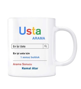 Kişiye Özel İsimli Arama Motoru Kupa Bardak - Usta