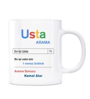 Kişiye Özel İsimli Arama Motoru Kupa Bardak - Usta