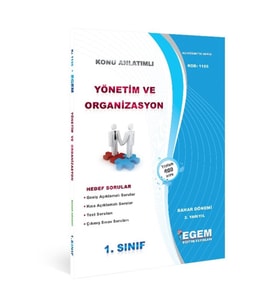 Egem Yayınları AÖF 1. Sınıf Yönetim ve Organizasyon Bahar Dönemi 2. Yarıyıl Konu Anlatımlı Soru Bankası (Çok Renkli)